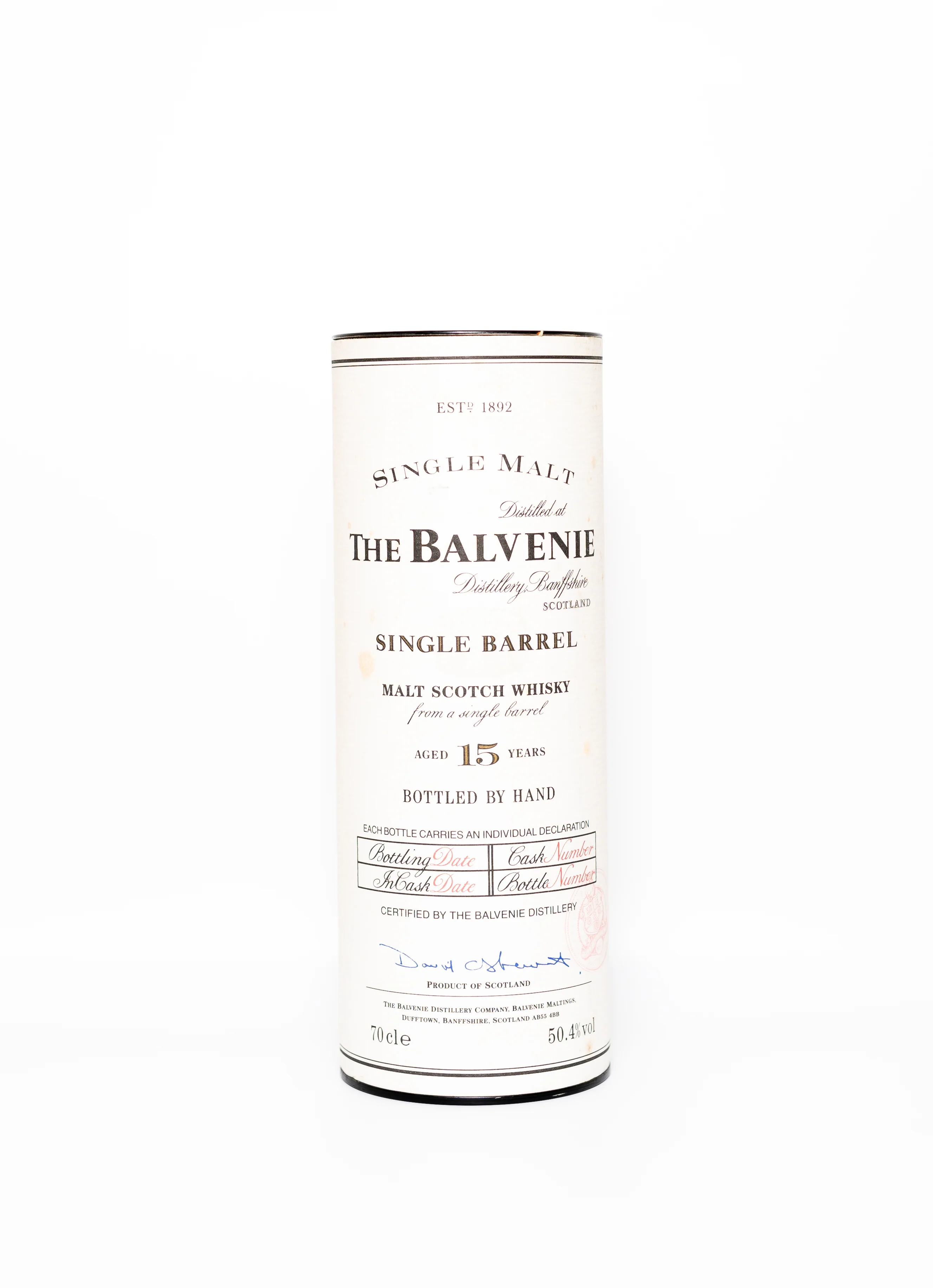 Balvenie 15 yo, Single Barrel, Bottled by hand 6/10/95, Cask 11968, bottle #205 - Image 3