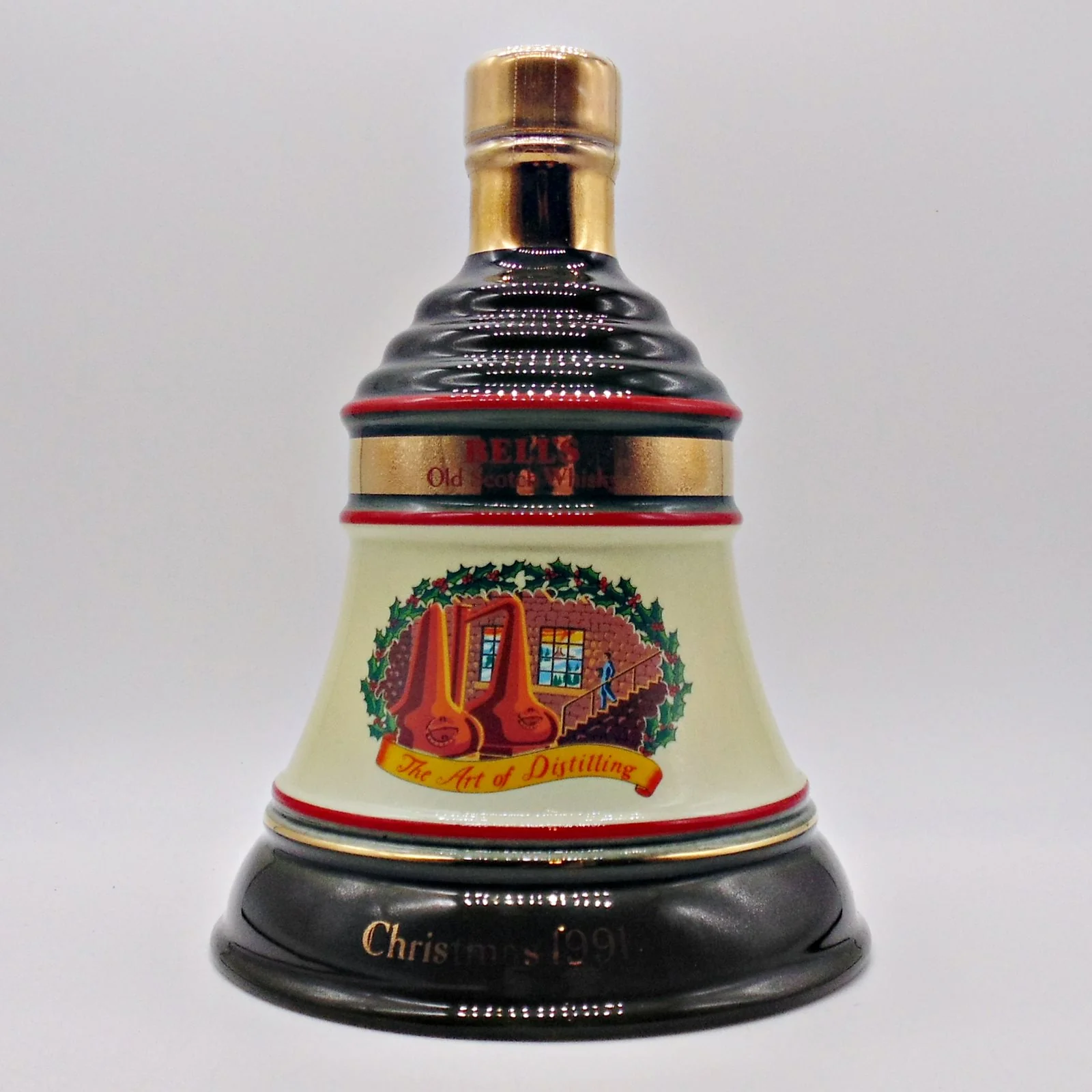 Bell's Christmas 1991 Porcelain Decanter