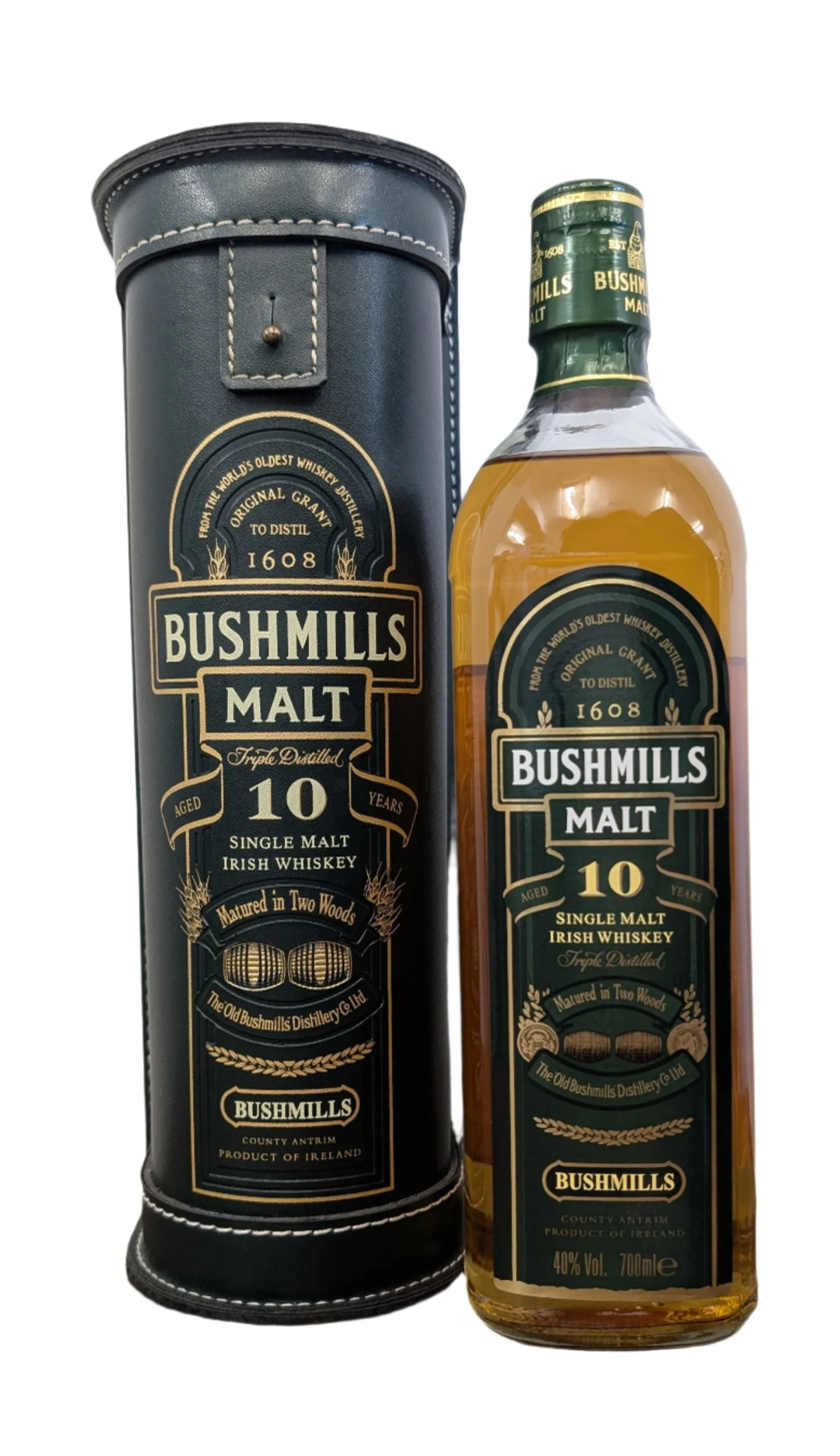 Bushmills 10 Year Old - Leather Gift Tube - Image 2