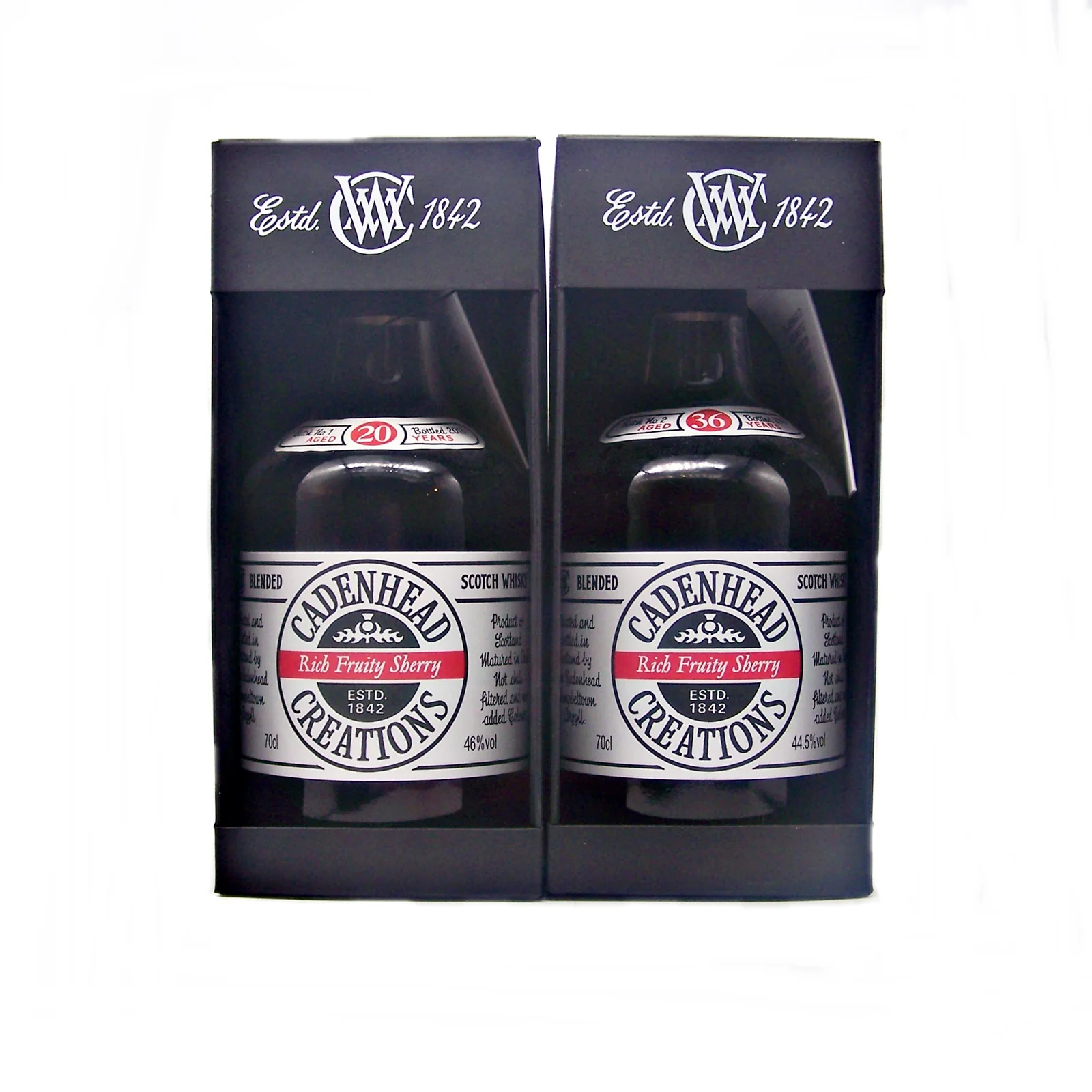 Cadenhead Creations Rich Fruity Sherry 20 Year Old Batch #1 & 36 Year Old Batch #2  Duo Set