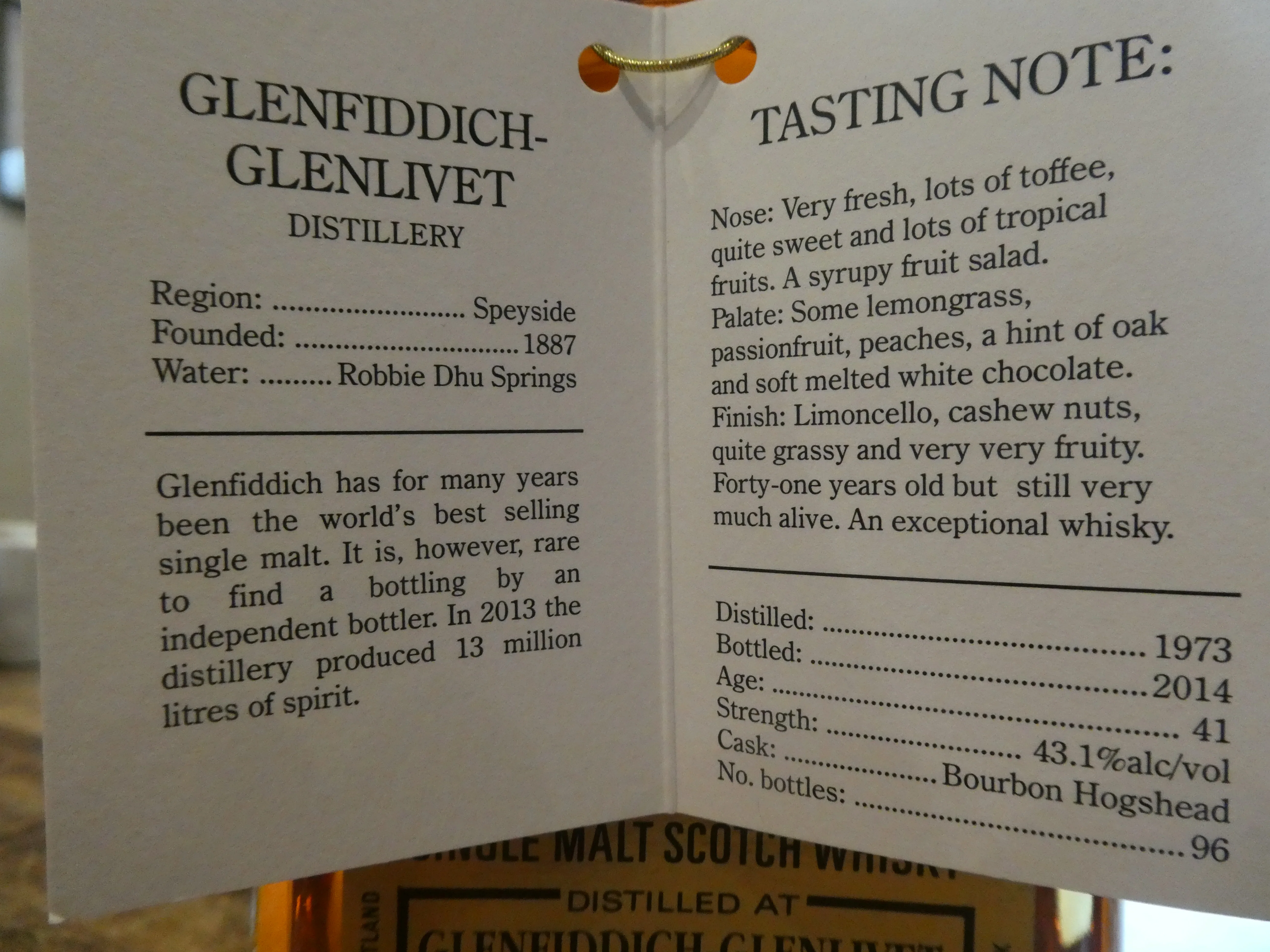 Cadenhead Glenfiddich-Glenlivet 41 Year Old Single Cask - Image 3