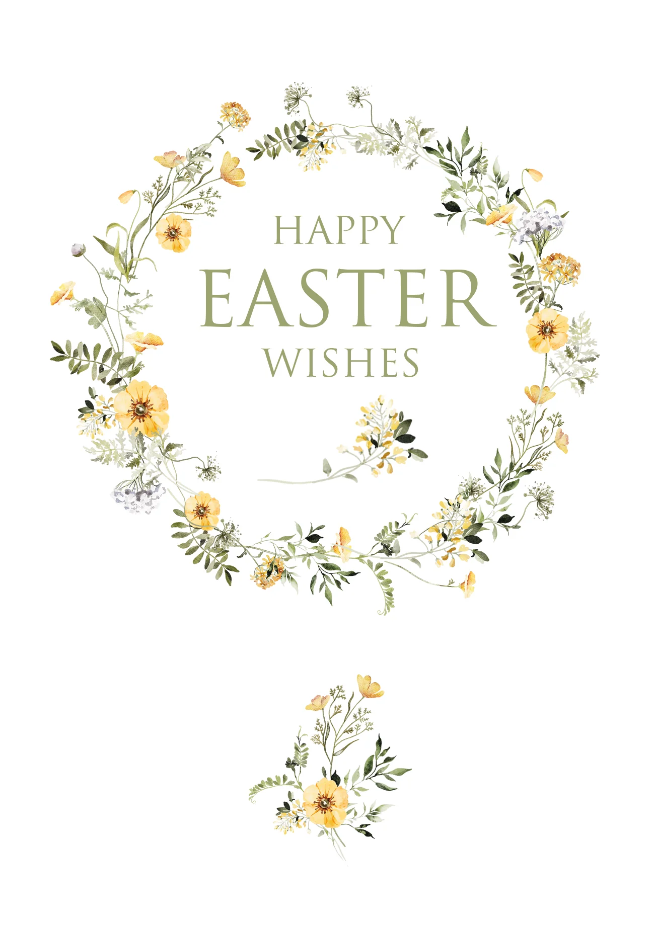 Floral Flower Easter wishes Card