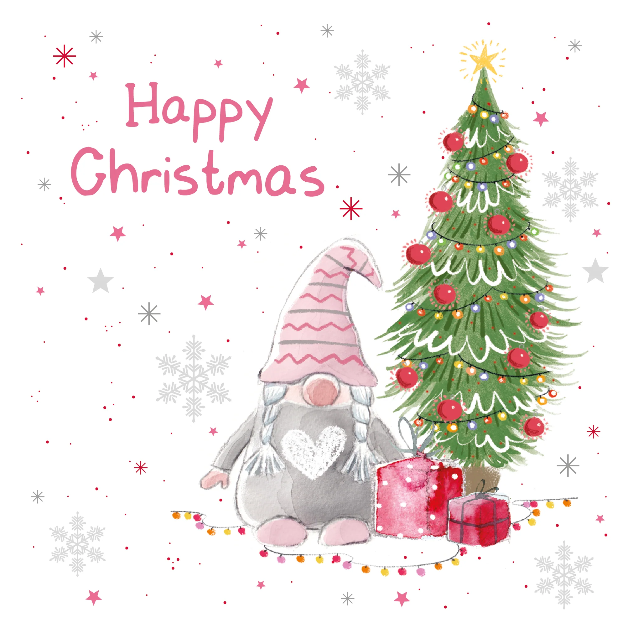 Girls Pink Christmas Card - Image 3