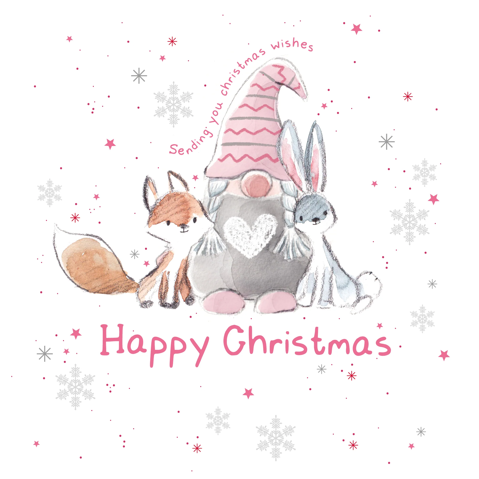 Girls Pink Christmas Card - Image 5