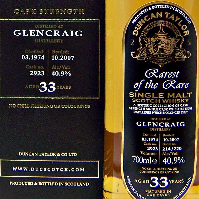 GlenCraig 33 Year Old Duncan Taylors - Image 3