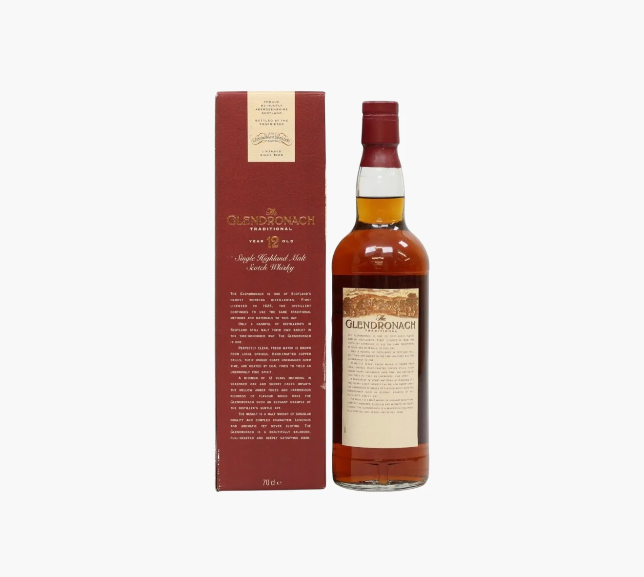 Glendronach 12 Year Old Original (1980s) Sherry Cask Speyside Single Malt 75cl 40% ABV - Image 2