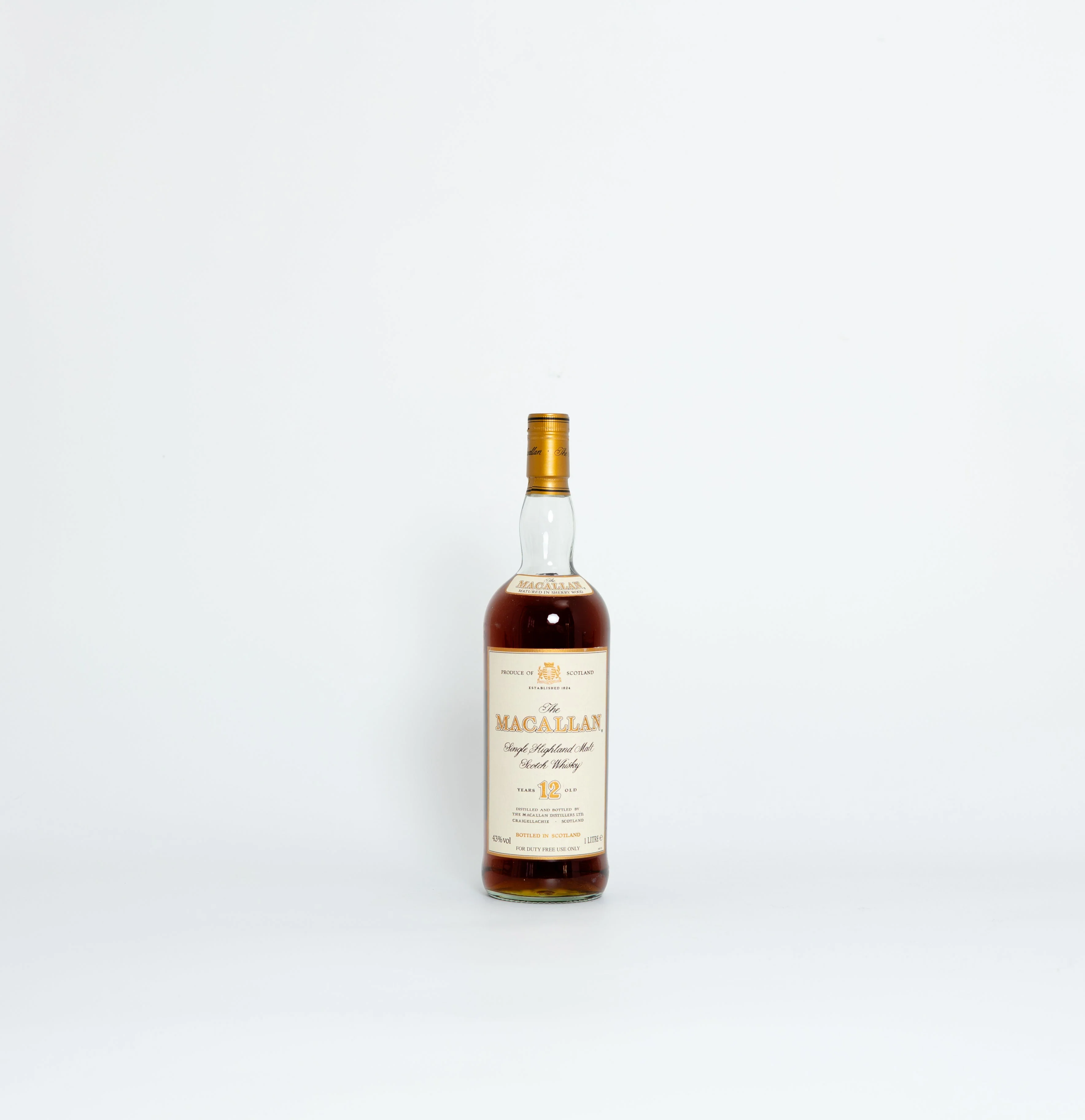 Macallan 12 Year Old – Speyside Single Malt, 43% ABV, 1 Litre (1990s Bottling, With Original Box) - Image 2