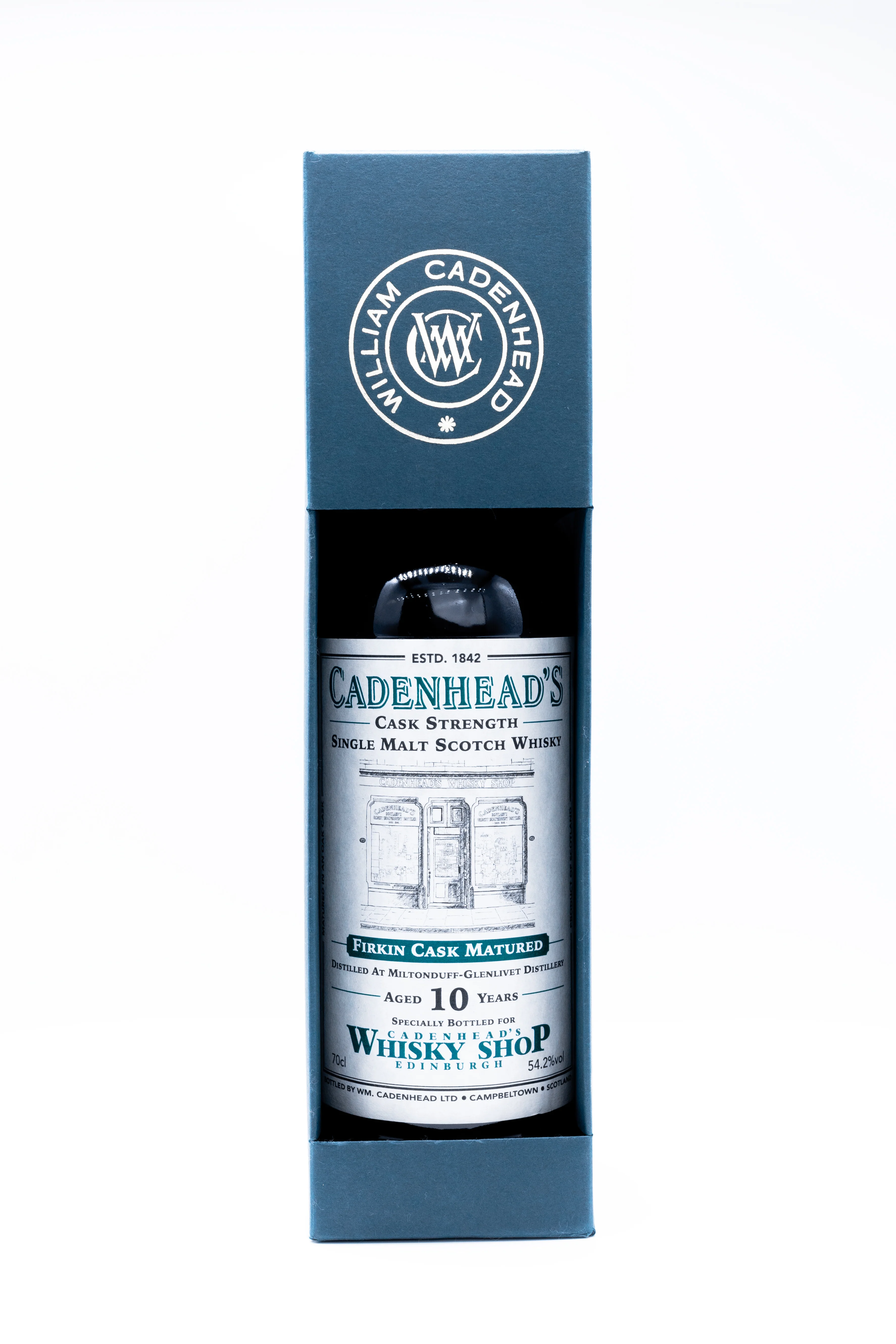 Miltonduff- Glenlivet 10 Year Old Cadenhead Whisky Shop - Firkin Cask - Edinburgh Shop