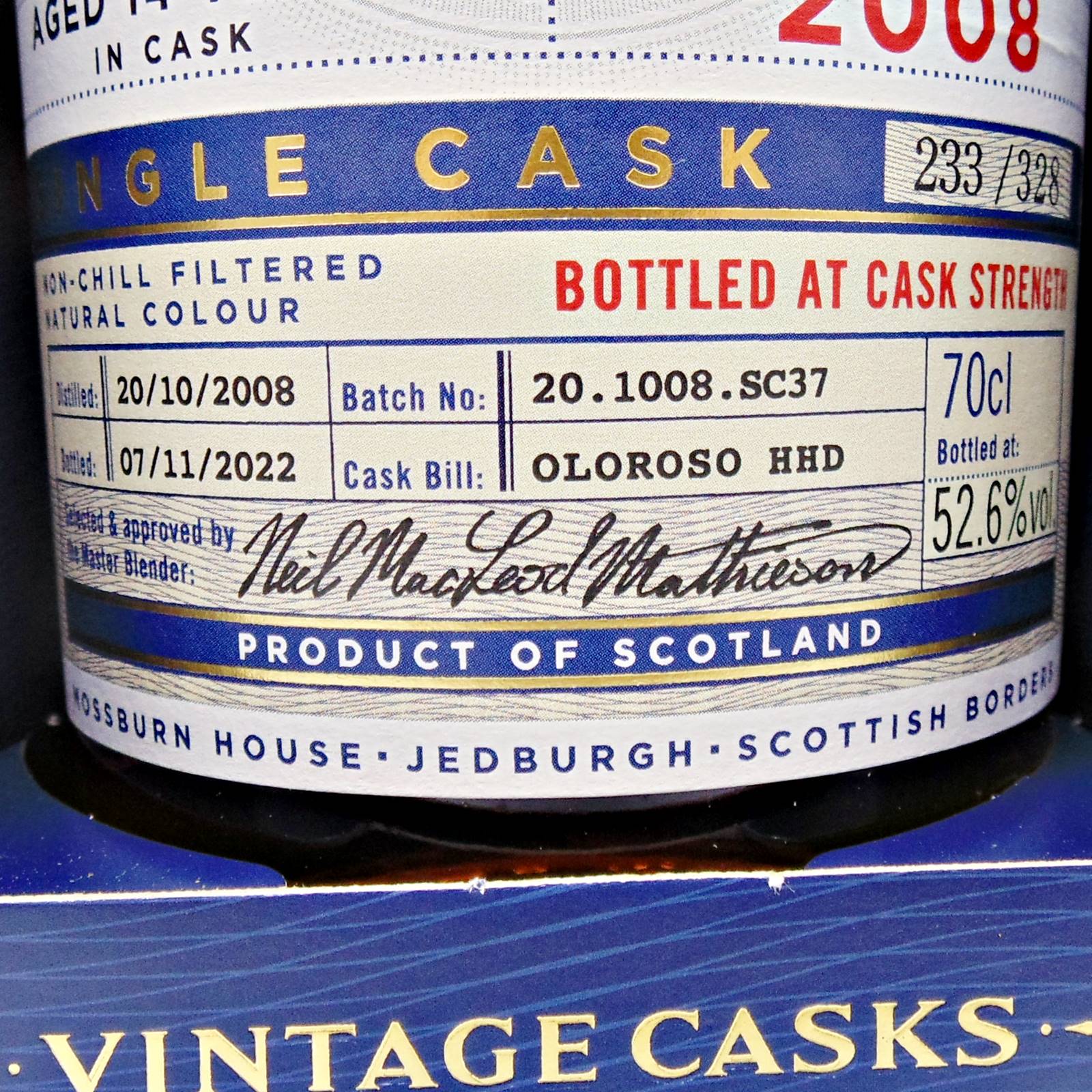 Mossburn Vintage Cask Aultmore 2008 14 Year Old Single Cask - Image 2