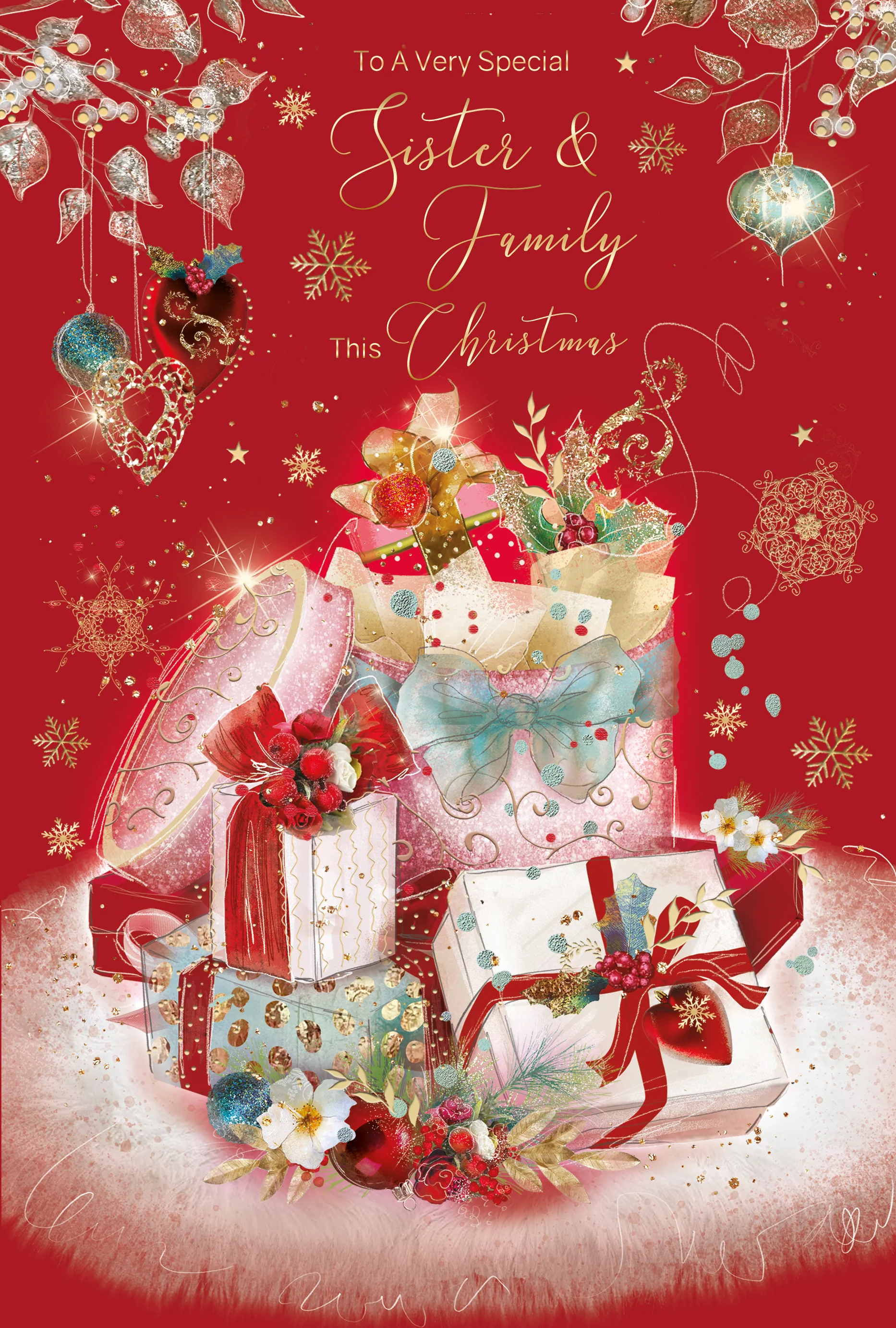 Sister & Brother-in-Law Red Christmas Card - Image 3